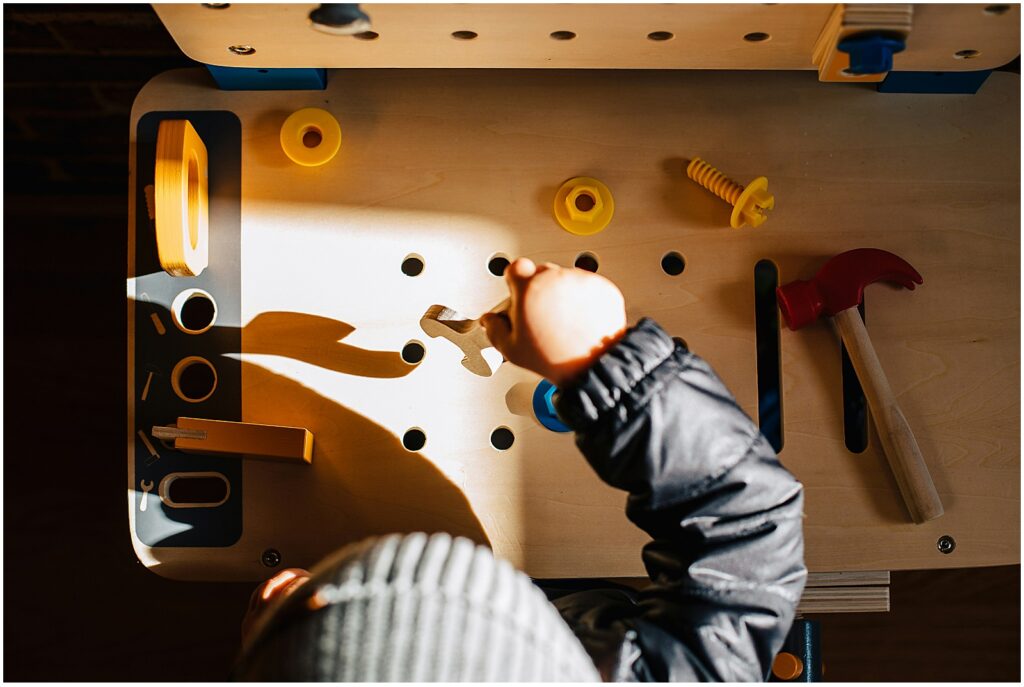 Toddler playing with a puzzle